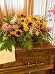 Sunflower & Butterfly Casket Spray