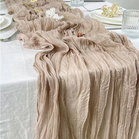 Tan Cheese Cloth Runner Rental