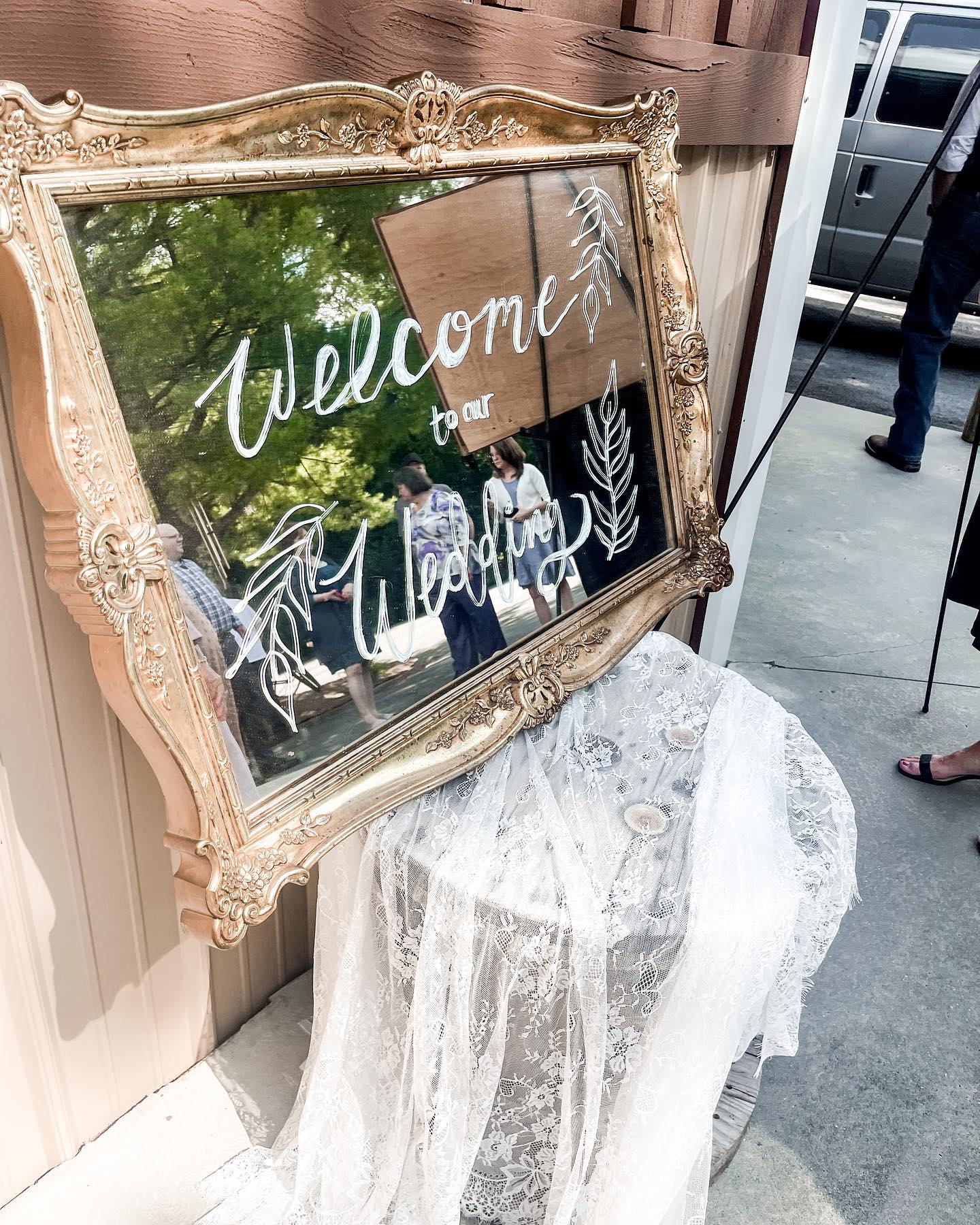 Gold Antique Mirror Welcome Sign Rental