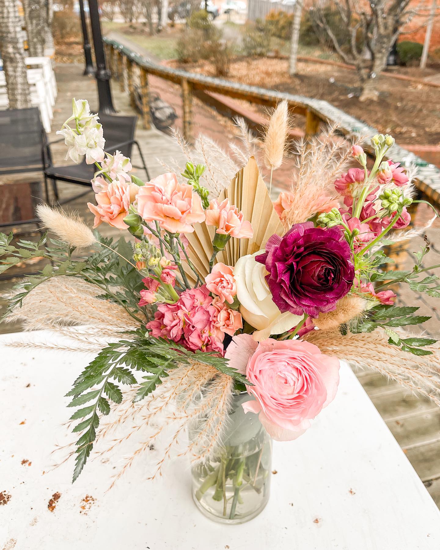 Designer Choice Mixed boho vase arrangement- pinks