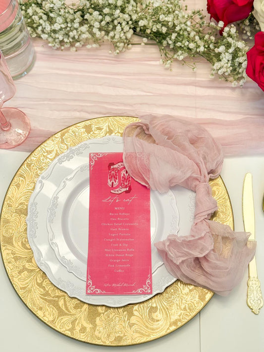 Baby Pink Cheese Cloth Napkin Rental