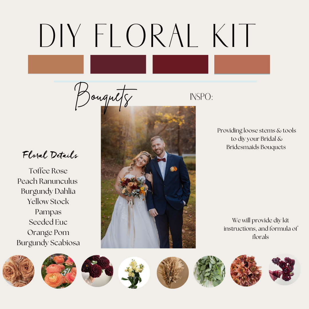 DIY Wedding Kit- Peach & Burgundy