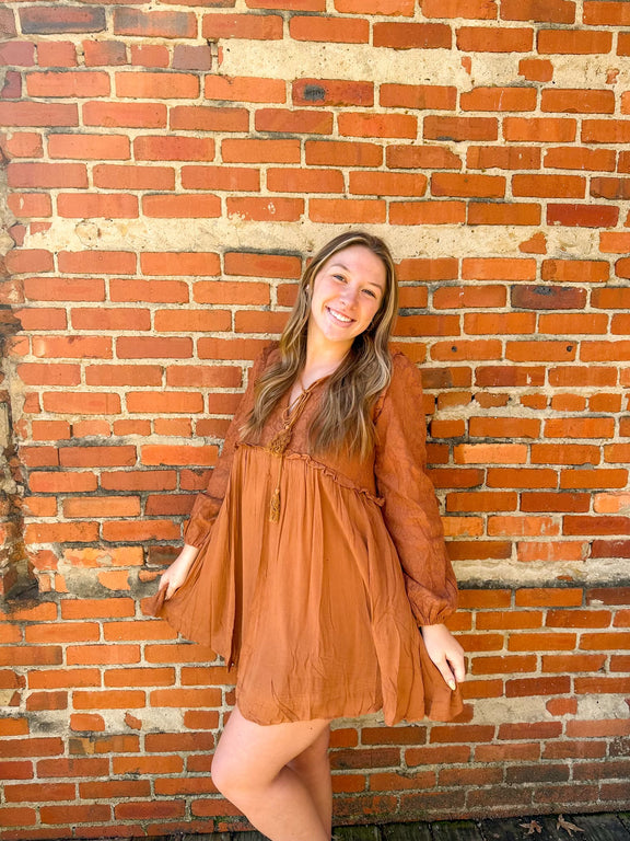 FLOATY LACE COMBO TASSEL TIE FRONT DRESS Small FLOATY LACE COMBO TASSEL TIE FRONT DRESS Small