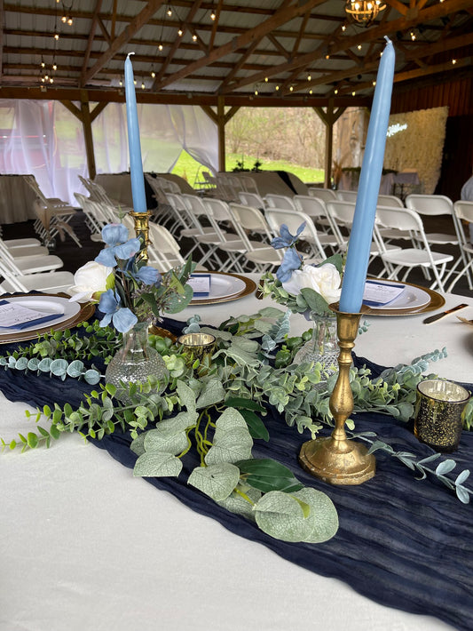 Navy Cheese Cloth Runner Rental