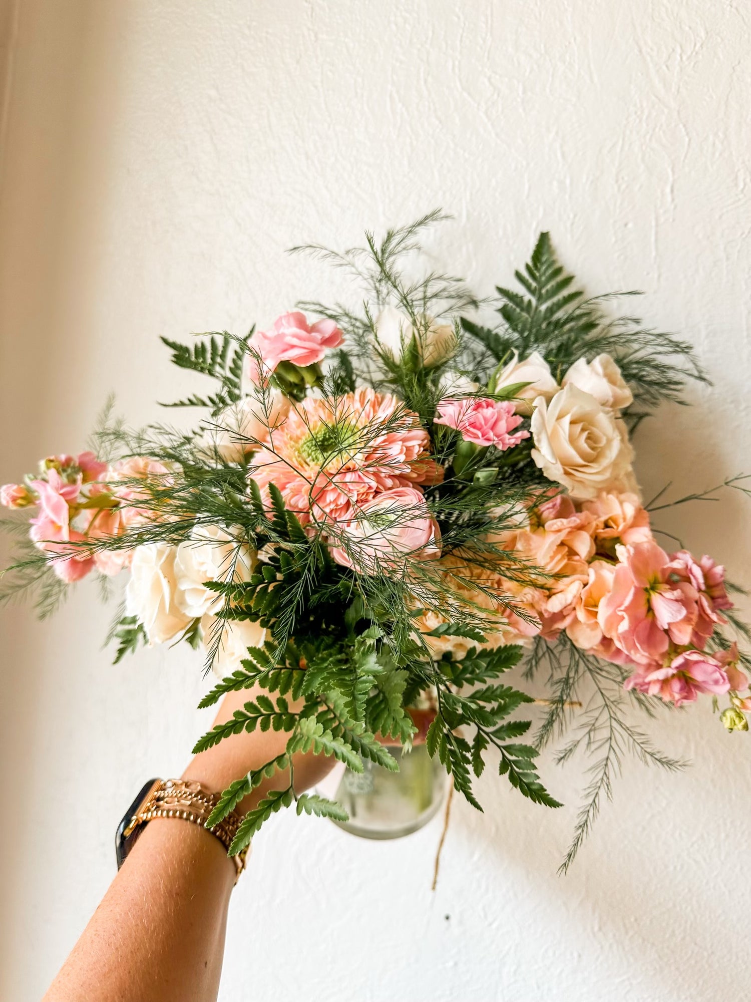 Designer Choice Vase arrangement- Pink & Green