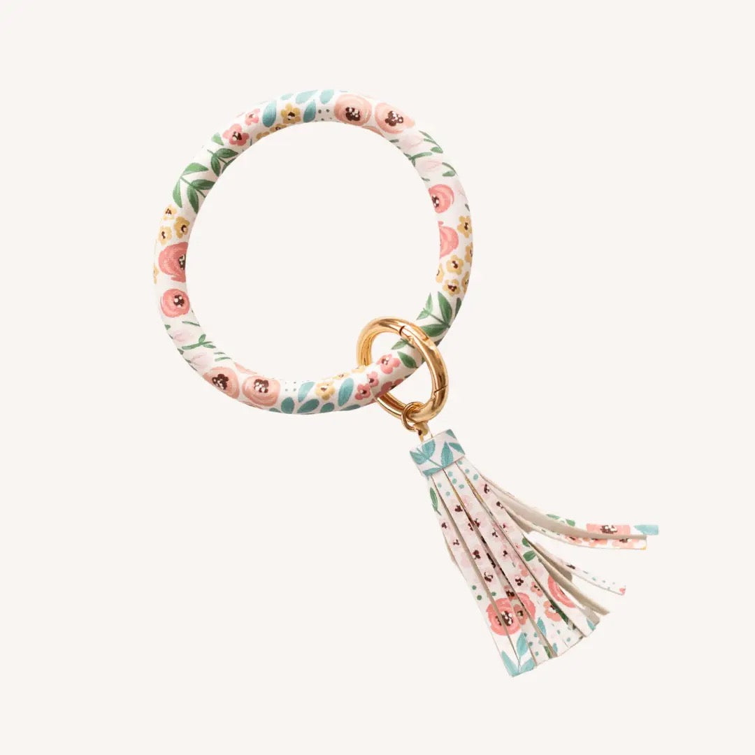 Floral Circle Wristlet Keyring