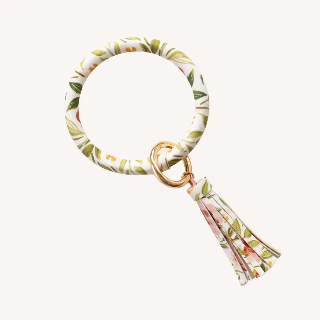 Floral Circle Wristlet Keyring