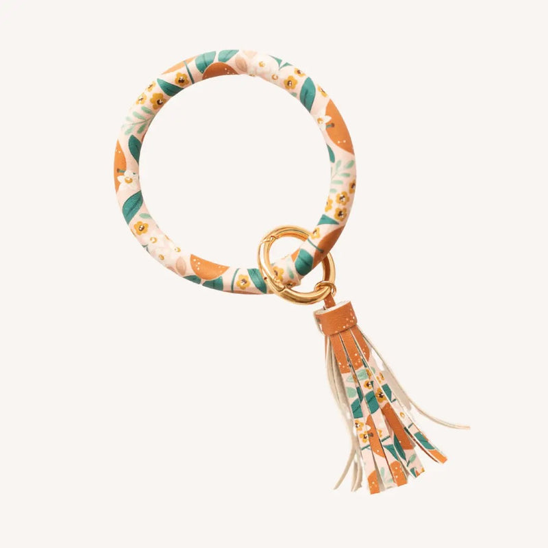 Floral Circle Wristlet Keyring