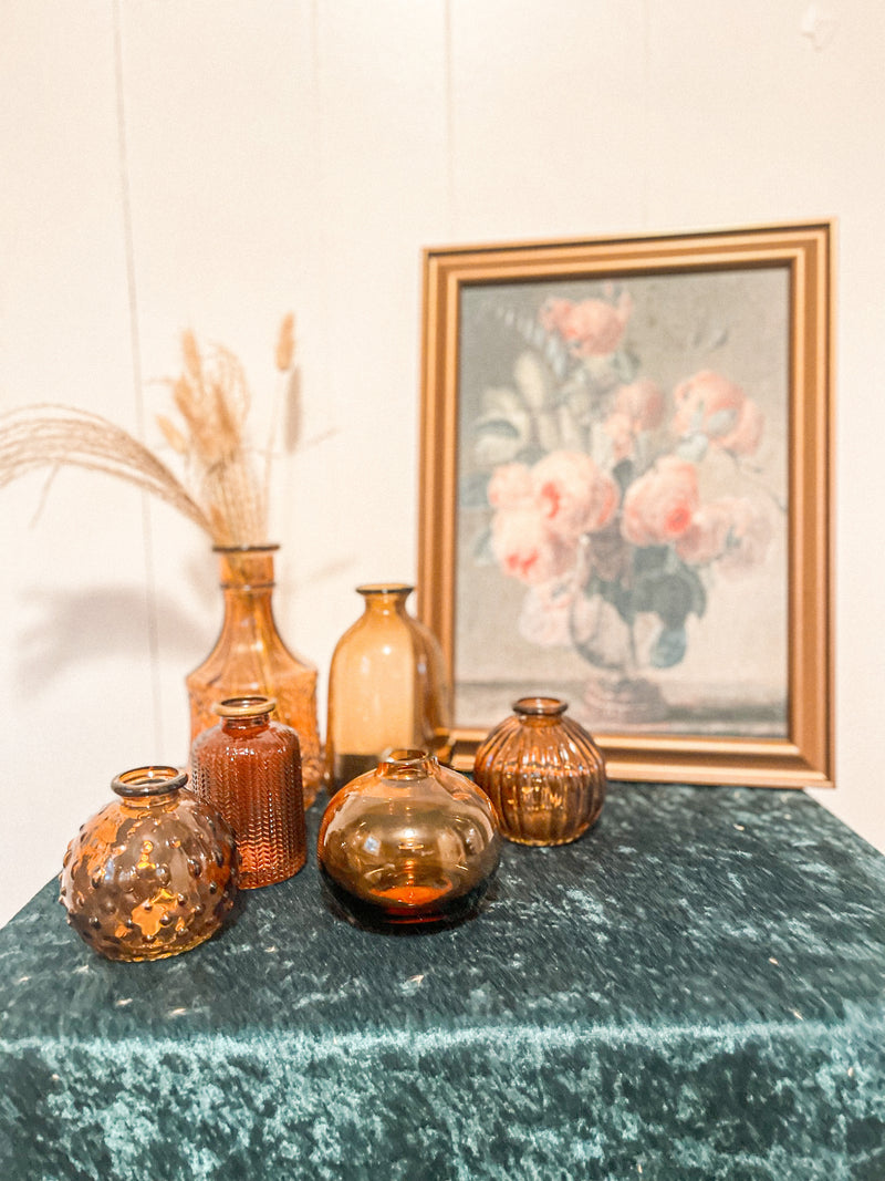 Brown Medium Amber Glass Vase
