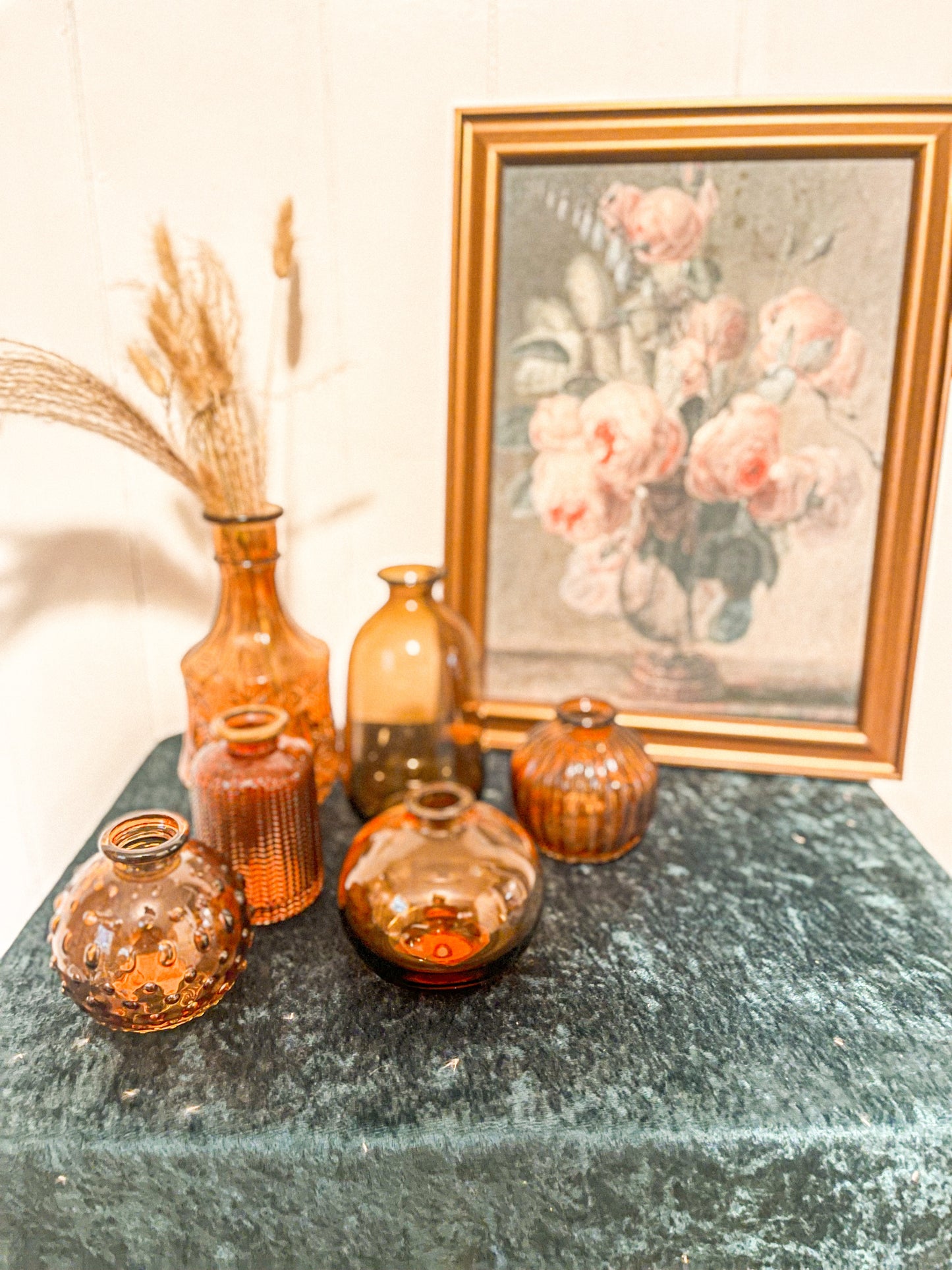 Brown Medium Amber Glass Vase